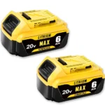 2-Pack DeWalt 20V 6.0Ah Max XR Lithium Replacement Batteries x2