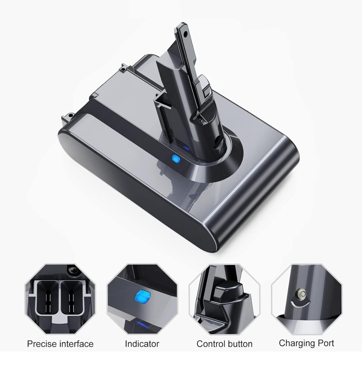 Dyson V7 Battery Replacement - High Capacity 6000mAh for All V7 SV11 Vacuums details