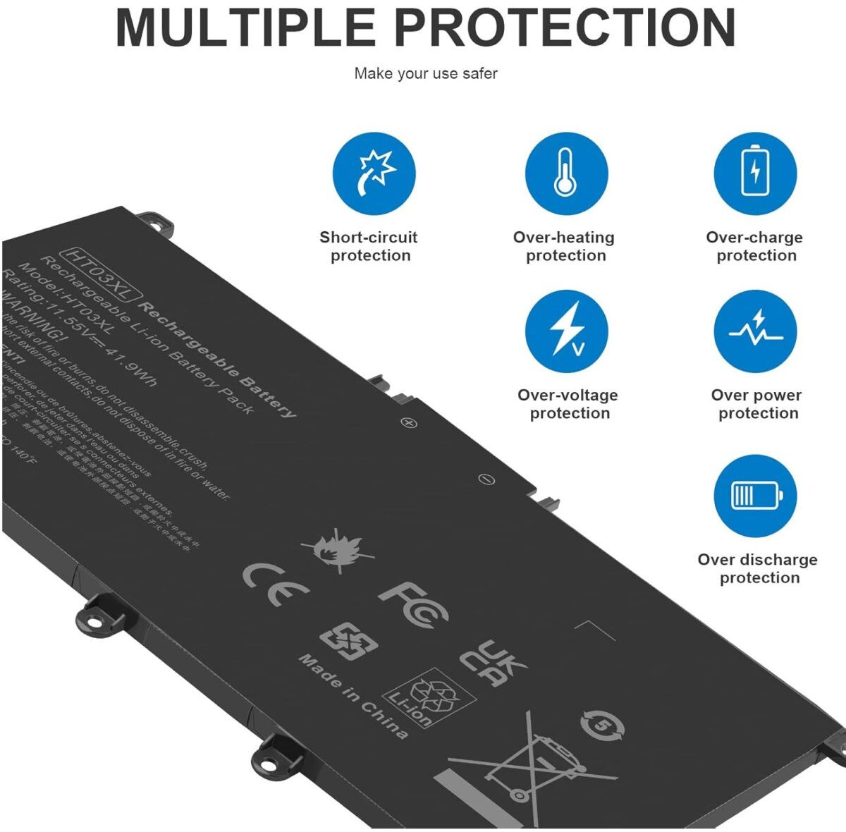 HP HT03XL Laptop Battery protections usabatteries-com