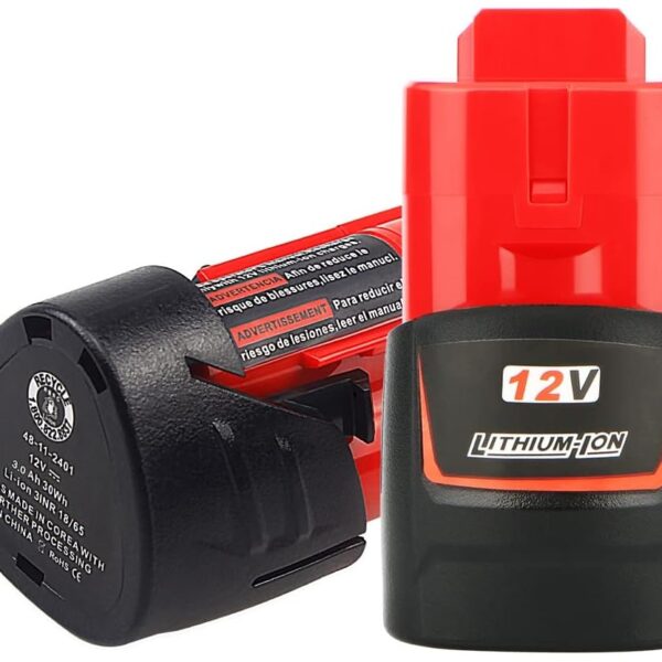3.0ah milwaukee m12 battery pack of 2 black and red usabatteries-com