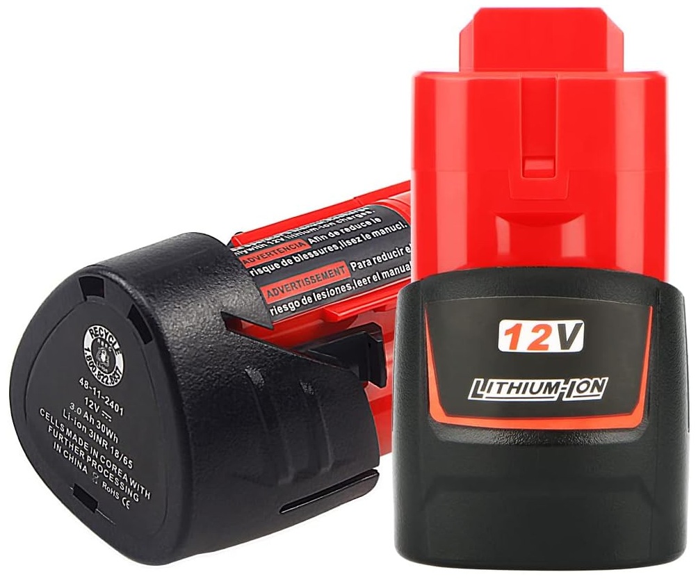 3.0ah milwaukee m12 battery pack of 2 black and red usabatteries-com