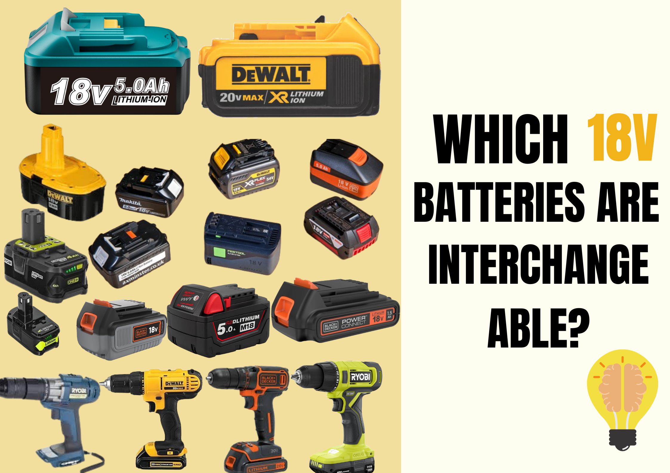 Which 18V Batteries Are Interchangeable? 1 18v batteries