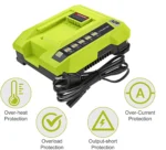 Ryobi 40V Lithium-Ion Rapid Battery Charger protection