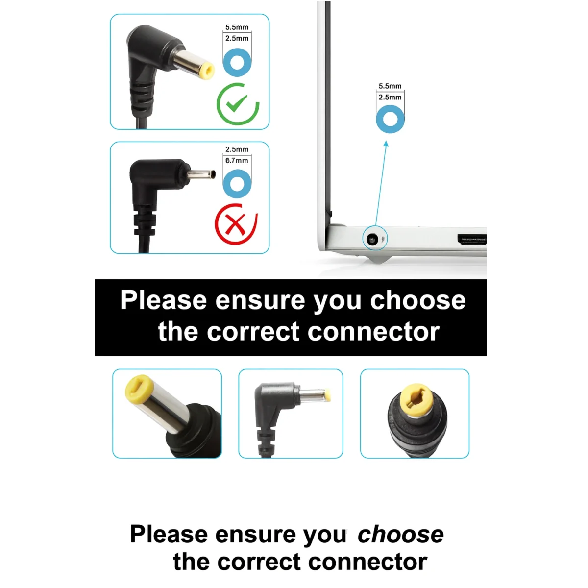 Lenovo 20V Laptop Battery Charger Adapter connector comparison