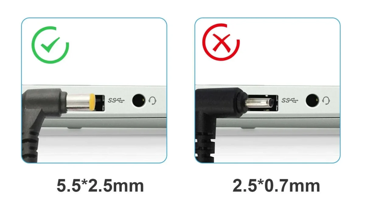 Lenovo 20V Laptop Battery Charger Adapter connector comparison 2