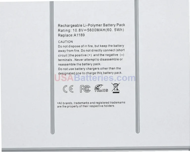 Apple A1229 replacement laptop battery for A1212