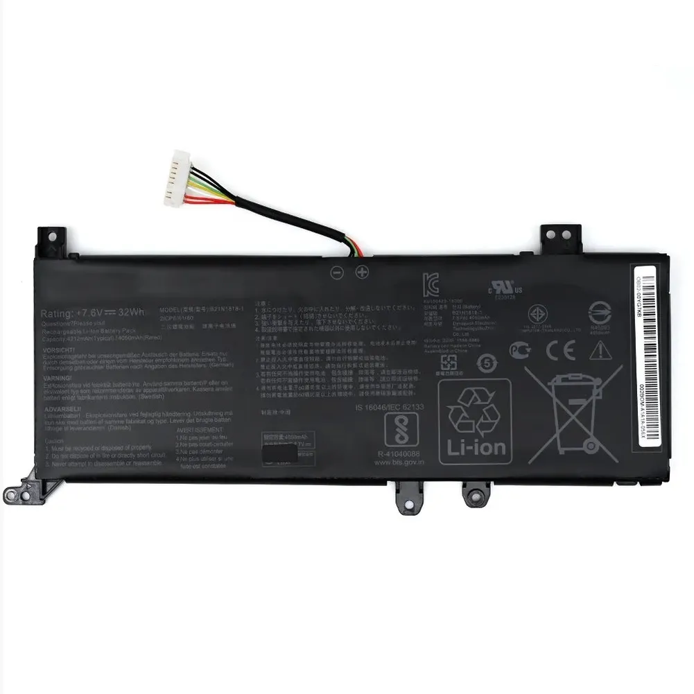 Asus B21N1818-1 Battery for A512FA, A512FB and A512FL Asus B21N1818-1 replacement laptop battery