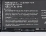Dell BTYV0Y1 replacement laptop battery