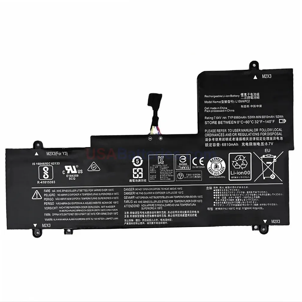 Lenovo L15L4PC2 battery Lenovo L15L4PC2 replacement laptop battery for Yoga 710-14iSK 710-14iKB 710-15iKB